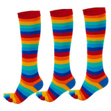 Rainbow Striped 5 Fingers Calf Socks for Girls