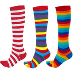 Rainbow Striped 5 Fingers Calf Socks for Girls