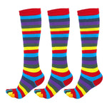 Rainbow Striped 5 Fingers Calf Socks for Girls