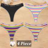 4Pcs/Set Cotton Colorful Stripe Panties