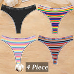 4Pcs/Set Cotton Colorful Stripe Panties