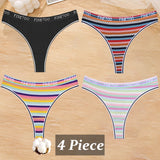 4Pcs/Set Cotton Colorful Stripe Panties