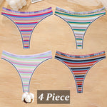 4Pcs/Set Cotton Colorful Stripe Panties