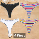 4Pcs/Set Cotton Colorful Stripe Panties