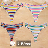 4Pcs/Set Cotton Colorful Stripe Panties