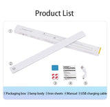 USB Rechargeable Motion Sensor Led Light For Kitchen Wardrobe Cabinet Lighting 10cm/20cm/40cm/60cm LED