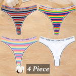 4Pcs/Set Cotton Colorful Stripe Panties