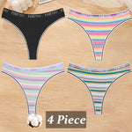 4Pcs/Set Cotton Colorful Stripe Panties