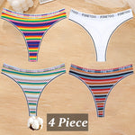 4Pcs/Set Cotton Colorful Stripe Panties