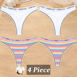 4Pcs/Set Cotton Colorful Stripe Panties