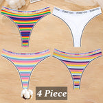 4Pcs/Set Cotton Colorful Stripe Panties