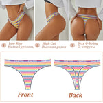 4Pcs/Set Cotton Colorful Stripe Panties