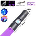 3W Mini 365nm UV Flashlight Ultraviolet Blacklight USB Rechargeable Purple Linternas Carpet Pet Urine Detector Catch Scorpions