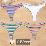 4Pcs/Set Cotton Colorful Stripe Panties