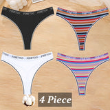 4Pcs/Set Cotton Colorful Stripe Panties