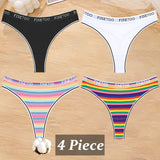 4Pcs/Set Cotton Colorful Stripe Panties