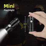 Mini Torch LED Rechargeable Flashlight Portable USB Charging Flashlight High Power  Camping Waterproof Long Range Lantern