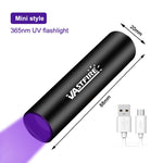 3W Mini 365nm UV Flashlight Ultraviolet Blacklight USB Rechargeable Purple Linternas Carpet Pet Urine Detector Catch Scorpions