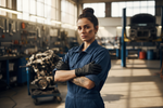 Load image into Gallery viewer, A beautiful female mechanic with black nitrile gloves
