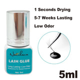 NATUHANA 5ml Eyelash Extension Glue 1 Seconds Fast Drying Eyelashes Glue Pro Black Lash Glue