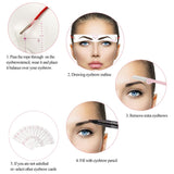 12Pcs/set Reusable Eyebrow Stencil Set DIY Drawing Guide Styling Shaping Grooming Template Card Easy Makeup