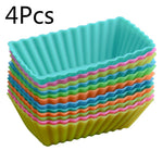 4Pcs Silicone Reusable Cake Molds