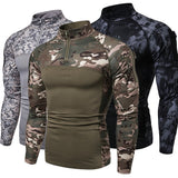 New mens Camouflage Tactical Military Clothing Combat Shirt  Long sleeve Tight T-shirt Army Costume