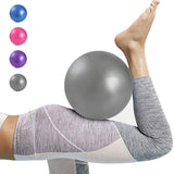 Picture of a woman doing pilates with a mini yoga ball