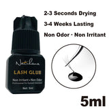 NATUHANA 5ml Eyelash Extension Glue 1 Seconds Fast Drying Eyelashes Glue Pro Black Lash Glue