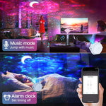 Smart Wifi Control Stars Moon Projector Galaxy LED Light Powered by USB 6 Color Party Night Light Home Decor Christmas gift D30