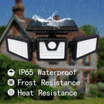 ABS High Quality Waterproof Solar Light Outdoor With Motion Sensor 3 Head Security Lights Solar Powered PIR Sensor Light