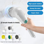 5-In-1 Multifunctional Electric Cleaning Brush Usb Charging Bathroom Wash Kitchen Cleaning Brush Tool Dishwashing Bathroom Brush