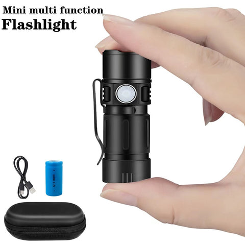 Mini Torch LED Rechargeable Flashlight Portable USB Charging Flashlight High Power  Camping Waterproof Long Range Lantern