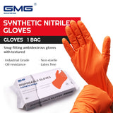 Nitrile Gloves Orange Black Durable With Diamond Pattern Heavy Duty Gloves Mechanical Waterproof Oilproof Vinyl Gloves