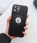 Luxury Leather Matte Logo Hole For Magsafe Magnetic Case For iPhone 14 13 12 11 Pro Max Plus Wireless Charging Lens Film Cover